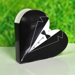 Wedding Favor Gift Boxes - Heart Tuxedo (12 pcs)