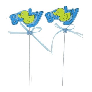 Baby Shower Cake Topper - Baby Blue (12 pcs)