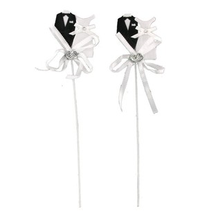 Cake Topper - Bride & Groom (12 pcs.)