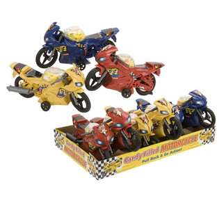 Toy Motorbikes Filled with Candy in Display (6 pcs)
