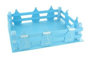 Blue Decorative Crate with Feeding Bottles (2 pcs)