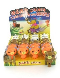 Bear Keychain with Whistle (24 pcs)