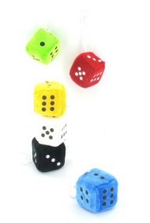 Small Plush Dice with Suction Cup (24 pcs)