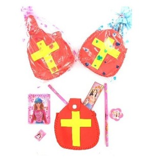 Filled Saint Nicholas Mitre Bag with Stationery (12 pcs)