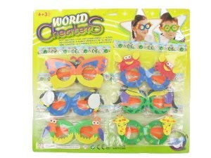FOAM KIDS GLASSES - MIX MAP (6x6 card.)