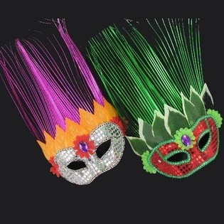PARTY MASK WITH LONG ANTENNAE (11 pcs.)