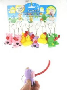Squeeze Animal Keychain with Tongue (12 pcs)