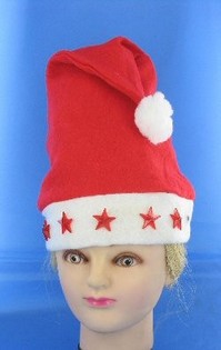 CHRISTMAS HAT with LIGHT-UP STARS (9 pcs)