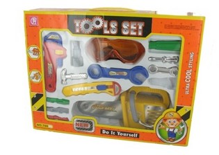Large Toy Tool Set with Chainsaw
