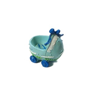 Birth Cake Topper - Baby Stroller - Blue (2 pcs.)