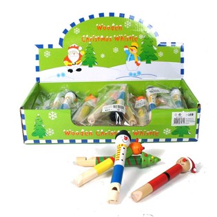 Cheerful Wooden Christmas Whistles (24 pcs)