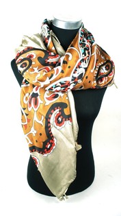 Luxury Taupe Ibiza-Style Scarf with Tassels (1 pc)