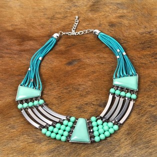 Luxury Ibiza Look Necklace Turquoise (1 pc)