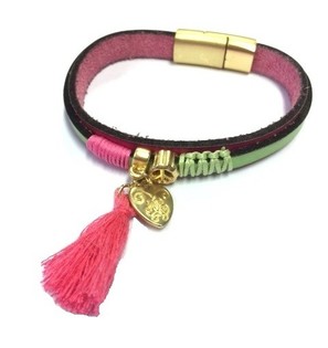 Luxury Green/Pink Heart Bracelet (1 pc)