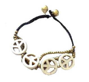 Cream Ibiza Look Peace Bracelet (1 pc)