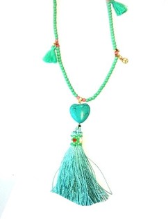 Turquoise Ibiza Style Heart Necklace (1 pc)