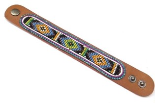 Leather Bracelet Aztec Blue Strass (1 pc)