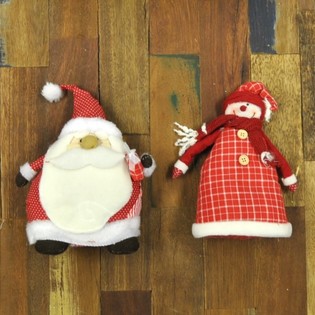 PLUSH SANTA & SNOWMAN (4pc).