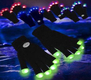 LED Gloves / Rave Gloves (12 pcs)