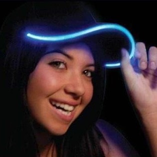 FLASHING LED PET / PARTY CAPS - COLOR: BLUE (6st).