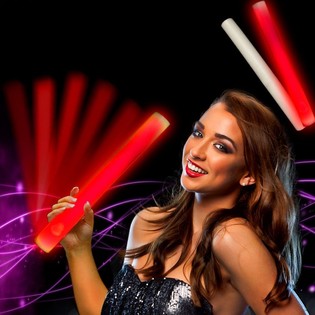 Single Color LED Foam Stick - Party Wand - Red (24 pcs)