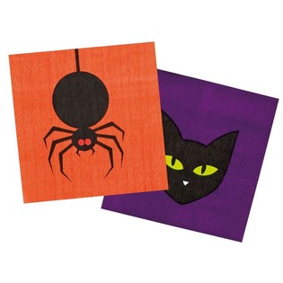12-Piece Napkin Set - Design: Spider & Cat (6 sets)