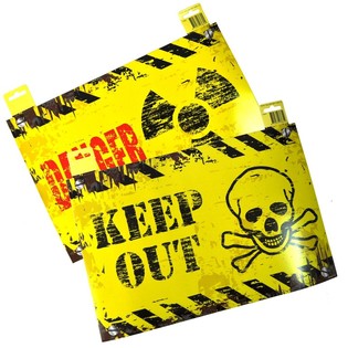 DECORATION DOOR PANEL - "DANGER" / "KEEP OUT" (12st.)