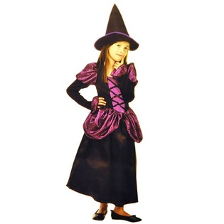 Witch Costume Black/Purple for Children - Size S