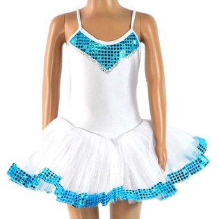 WHITE / BLUE TUTU FOR CHILDREN - SIZE 6