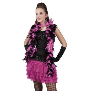 BLACK / PINK BOA FOR PRINCESSES 180 CM. (6 pcs.)