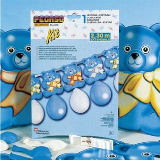BIG BALLOONS GARLAND 2.3 METER - BLUE (5st.)