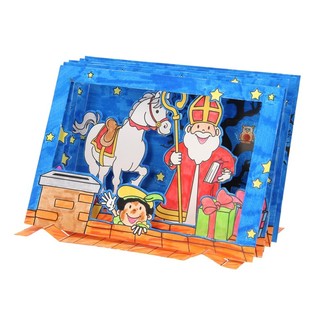 Sinterklaas / Saint Nicholas 3D Peek-Through Window Craft Set (12 pcs.)