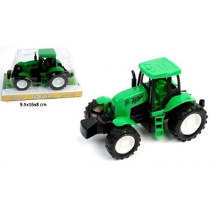 FRICTION TRACTOR ON BLISTER CARD, 14 CM. LONG (12pcs)