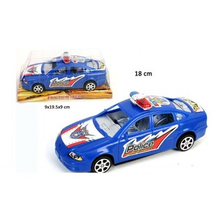 STOERE FRICTION POLICE CAR ON BLISTER CARD, 18 CM. LONG (12pcs)