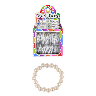PEARL WHITE CHILDREN BRACELETS IN DISPLAY (120pcs)