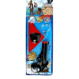 PIRATE SET WITH PISTOL WITH SOUND ON CARD (24pcs)