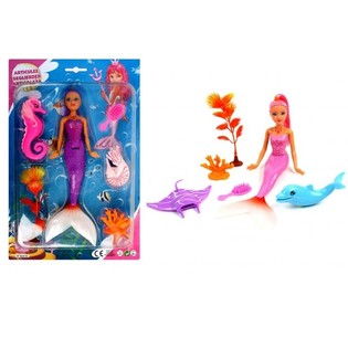 BIG MERMAID DOLL ON CARD, 25 Cm. Long (2pcs)