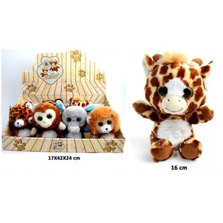 SHOWER ZOO ANIMALS, MIX DESIGN 16 CM. HIGH IN DISPLAY (12st.)