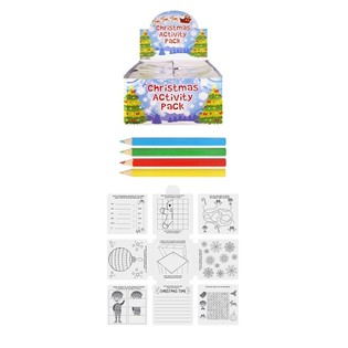 CHRISTMAS CHILD ACTIVITY PACK - COLOR PLATE, PUZZLES, PENCILS ETC. (36st.)