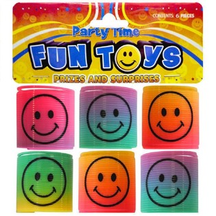 6 PIECES MINI SMILEY SPIRALS Ø3.5 CM. IN DELIVERY BAG (6 BAGS.)