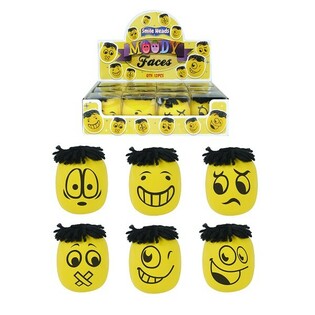 BIG MOODY FACES KNEEDBALLEN / STRESSBALLS IN DISPLAY (12pcs)