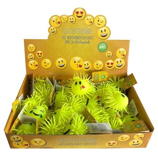 LUMINOUS SMILEY PUFFER BALLS IN DISPLAY (12pcs)
