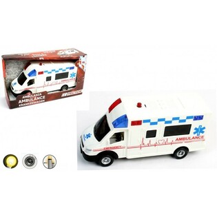 LARGE FRICTION AMBULANCE WITH LIGHT AND SOUND (6 pcs)