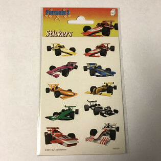 STICKERVEL: FORMULA 1 RACE CARS, Dim. 16 x 9 cm. (10pcs)