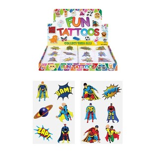 Fun Temporary Tattoos – Super Hero Design (96 pcs)