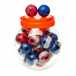 Bouncing balls Ø 4.3 cm. FOOTBALL IN POT (30pcs)