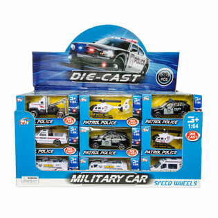 MIX METAL POLICE VEHICLES IN DISPLAY (36pcs,)