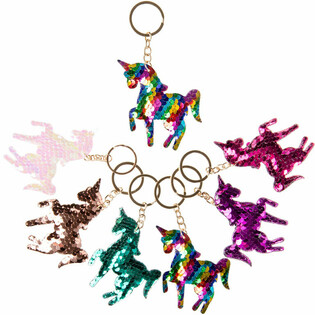 UNICORN / UNICORN KEY RING WITH SEQUINS (12 pcs)
