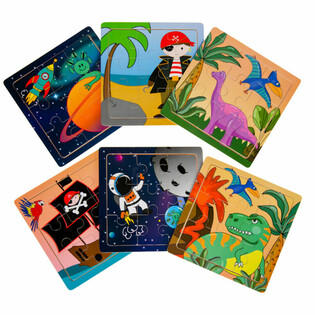 Wooden Mixed Boys Puzzles in Display (24 pcs.)