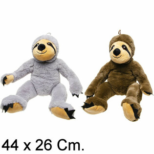 LARGE PLUSH SLOTH, 44 CM - MIXED COLORS (6 PCS)